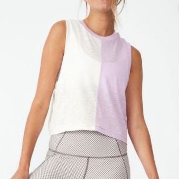 Cotton On Body Women's The Tank Top Colorblock Cream pink orchid splice - Picture 4 of 8